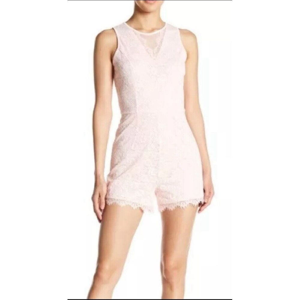 Bebe Blush Pink Sleeveless Lace Romper‎ Size 10 NWT  $119
